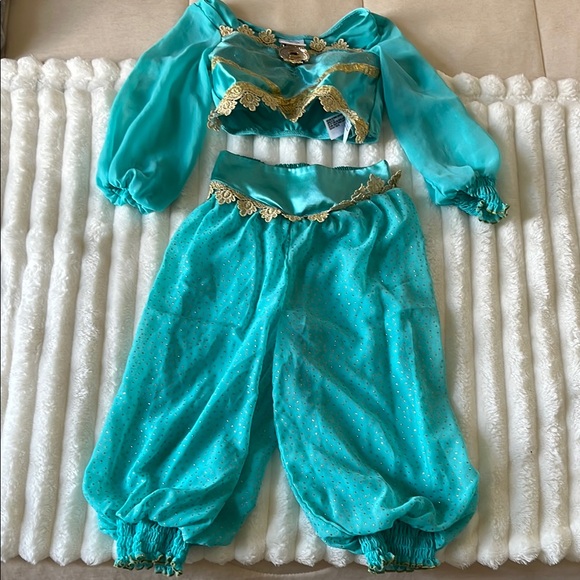 Disney Other - Disney Kids Jasmine Turquoise and Gold Costume Set